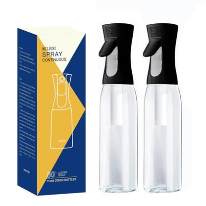 Fine Continously Mist Spray Bottle (10.1oz/300ml) for Body moisturizer Hair styling Cleaning Garden plant care etc.,Hair Mister Misting Continuous Mist Spray Bottle,2Pcs (Black+Black) - color: Black+Black