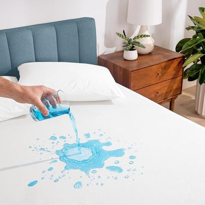 Bare Home Queen Size Mattress Protector - 100% Waterproof & Breathable - Premium Cooling Mattress Cover - Protects Against Spills - Vinyl Free Noiseless - Protect Your Mattress (Queen, White) - color: White, size: Queen