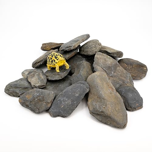 Aquarium Rocks Stream Turtle Platform Natural Slate 3-8 inches Basking Rock for Aquarium Decoration Turtle Tanks Amphibian Reptile Terrariums-10lb - size: 10lb(3-8inch)