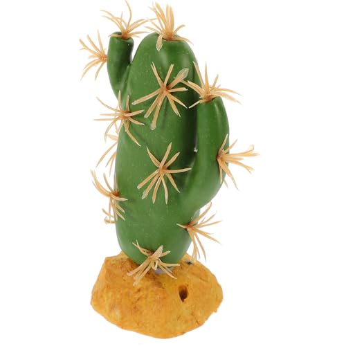 Artificial Reptile Tank Plant Decor Cactus Simulation for Lizard Gecko Habitat Resin Material Vivid Colors Non-Fading Plastic Ornament for Amphibian and Reptile Supplies