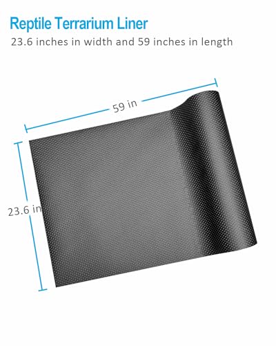 Bearded Dragon Tank Accessories, 120 Gallon Reptile Terrarium Mat Liner, Bearded Dragon Substrate for 4x2x2 Reptile Enclosure - color: Black