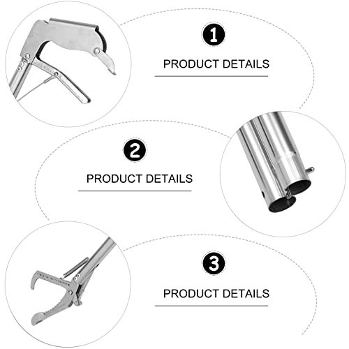 TEHAUX 1pc Folding Stainless Steel Snake Trap Clamp with Lock Practical Snake Catcher Tool for Handling of Reptiles Lightweight and Portable Design for Outdoor Use