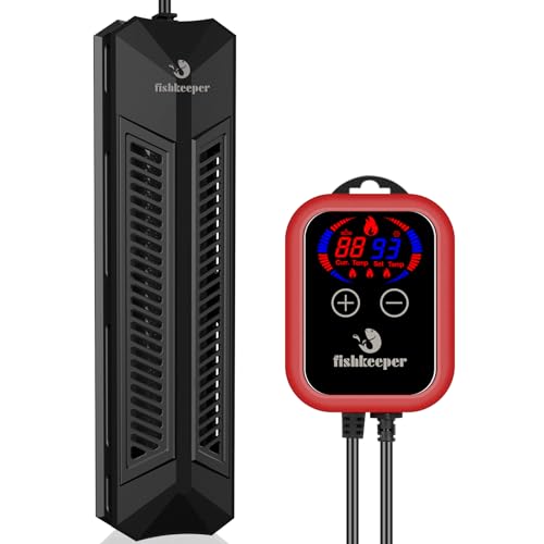fishkeeper Aquarium Heater, 800 W Adjustable Fish Tank Heater with Digital Display Controller, Submersible Water Heater with Thermostat Over-Temperature Protection for Saltwater Freshwater 80-220 Gal - size: 800W