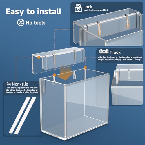 Acrylic Hatchery Incubator Tank for Fish & Corals, Hanging Acclimation Box for Saltwater & Freshwater Aquariums, Aquarium Fish Breeding Box for Small Fish Shrimp Turtle and Betta as Decoration
