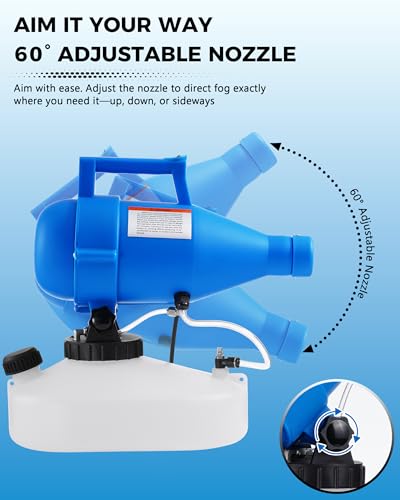 4.5L Electric Fogger Machine, 1400W Portable Sprayer with 30ft Spray Distance & Adjustable Nozzle for Applying Cleaning Solutions in Home, Hotel, School, Yard and Large Indoor Outdoor Spaces