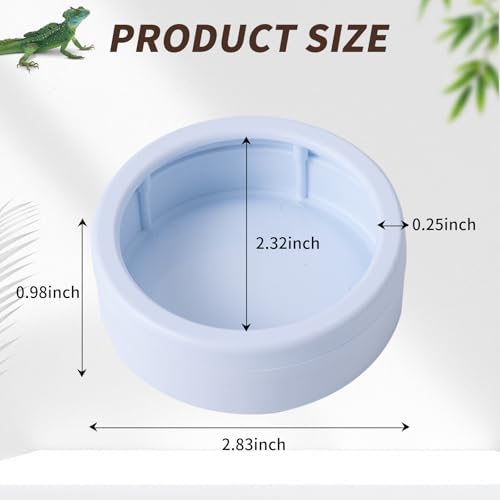 COMSUN 3 Pack Anti-Escape Reptile Food Dish Bowls, Plastic Worm Water Dish, Mealworm Feeder Cups for Small Gecko, Lizards, Bearded Dragon, Chameleon 2.83" W x 2.83" D x 0.98" H, 3 Colors