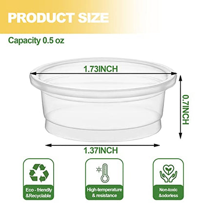 0.5oz Crested Gecko Food and Water Feeding Cups, Reptile Feeder Bowls, Plastic Replacement Food Dish for Lizard and Other Small Pet Ledge Accessories (100 pcs) - size: 0.01 Fl Oz (Pack of 100)