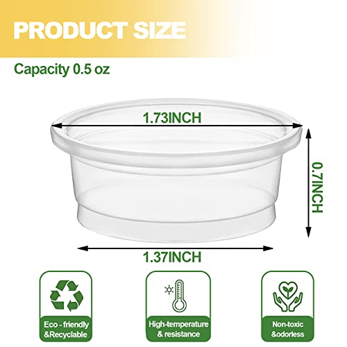 0.5oz Crested Gecko Food and Water Feeding Cups, Reptile Feeder Bowls, Plastic Replacement Food Dish for Lizard and Other Small Pet Ledge Accessories (500 pcs) - size: 0 Fl Oz (Pack of 500)