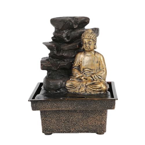Tabletop Water Fountain Buddha Statue Desktop Indoor Waterfall Fountain Tabletop Humidifiers Home Decoration for Office, Living Room, or Bedroom - color: L801