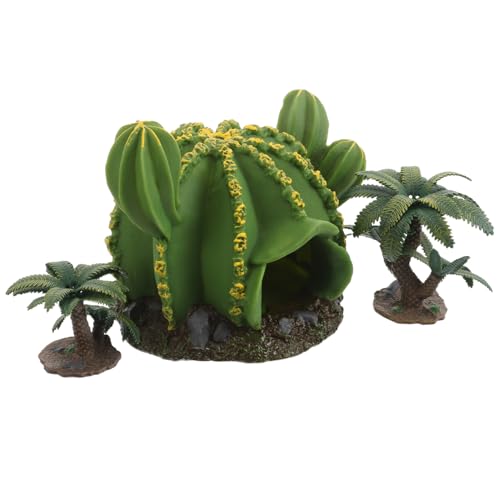 3pcs Realistic Cactus and Iron Tree Model Set, Miniature Simulation Plastic Plants for Reptile Terrarium Habitat Decor, Desert Landscape Accessories for Pet Tanks