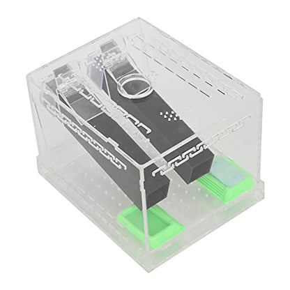 Acrylic Cricket Feed Box with Observation Window for Reptile Terrarium Insect Care Kit, Non-Toxic Material for Easy Cleaning, Tank Box for - size: L