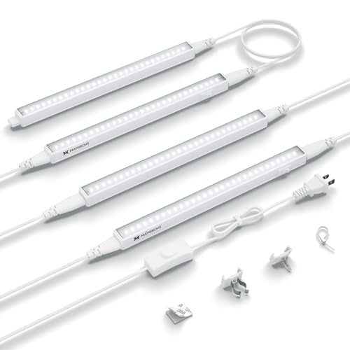 Maygrove Grow Lights for Indoor Plants, Sunlike Full Spectrum 5000K 1FT LED Growing Lamp 28W (4 x 7W), T5 Grow Light Strip for Seed Starting, Vegetables, Linkable, White, 4-Pack - color: SunLike White, size: 1ft-white Cover
