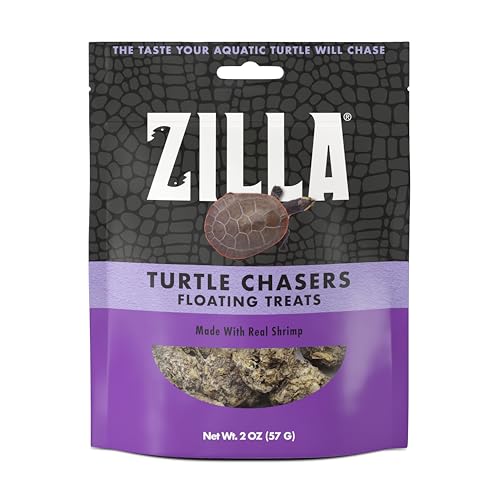 Zilla Turtle Chasers Floating Treats, Made with Real Shrimp, Resealable Bag
