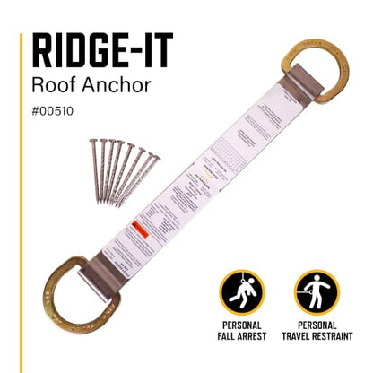 Guardian 00510 Double D Ring Ridge-It Roof Anchor Zinc-Plated Stainless Steel OSHA and ANSI Compliant 18 inches - size: 18'', style: Double D-Ring