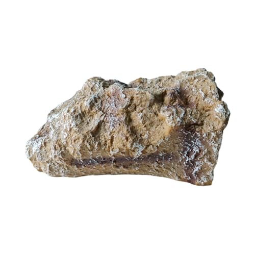 Natural Rock Cave Reptile Hiding Hole, Brown Stone Hideout for Terrarium, Habitat Decoration