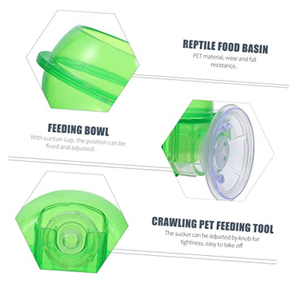 Angoily 4pcs Reptile Feeding Bowl Cup Water and Food Dish for Lizards Geckos and Other Crawling Pets Easy to Clean and Stable Design - color: Greenx2pcs, size: 8X10CMx2pcs