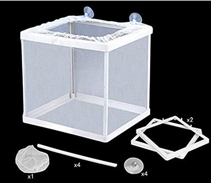 COMOK Fish Hatchery Breeder Box Aquarium Separation Net Nylon Incubator Mesh Fish Breeding Tanks Isolation Box White Square 20PCS - color: White Square