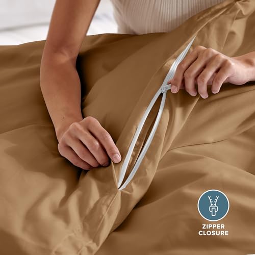 Bare Home Bedding Duvet Cover Extra Long Size - Premium 1800 Super Soft Collection - Lightweight, Cooling - Soft Breathable Bedding Duvet Cover (Twin/Twin XL, Caramel) - color: 08 - Caramel (No Comforter), size: Twin/Twin XL