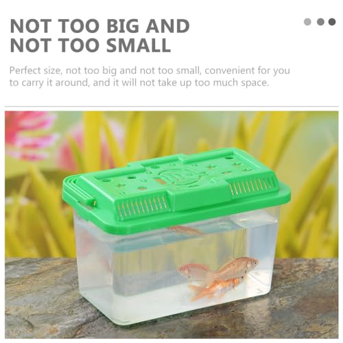 Ipetboom Plastic Turtle Fish Tank Turtle Tank with Lid Reptisoil Holy Hound Plastic Terrarium Lizard Tank Acrylic Reptile Cage Tortoise Habitat Portable Fish Bowl Mini Tadpole Crawl - size: 15x11cm