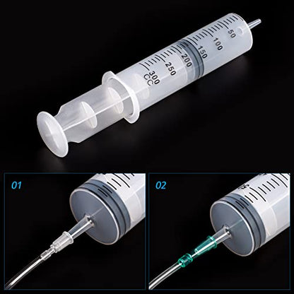 SHAOTONG 300mL Syringe Catheter Tip with 40 Inch Plastic Tube for Feeding Pets, Liquid Refilling, Drawing Oil Fluid - size: 300ML/CC