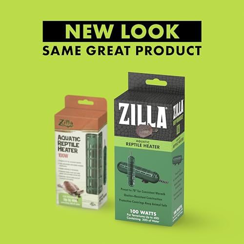 Zilla Aquatic Reptile Heater, Fully Submersible, Auto-shut Off, for Terrariums up to 40 Gallons