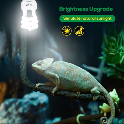 UVB Bulb for Reptiles, 5.0 13W UVB Light for Reptiles, Hygger zoo UVA UVB Reptile Light Bulb Reptile UVB Bulb UVB Light for Hermit Crab Snake Chameleon Reptile Lamp Terrarium Lamp for Tropical Reptile - size: 5.0-13W