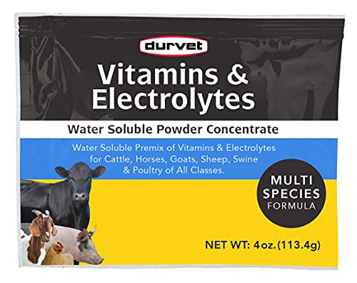 Durvet Vitamins & Electrolytes Conc, 4 oz (113.4g) - size: 4.00 Ounce (Pack of 1)