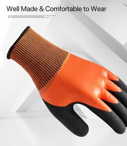 Women Men Waterproof Fishing Gloves,Anti-Slip Catch Fish Gloves,Puncture Proof Fishing Gloves for Handling,Catching,Cleaning - color: Orange