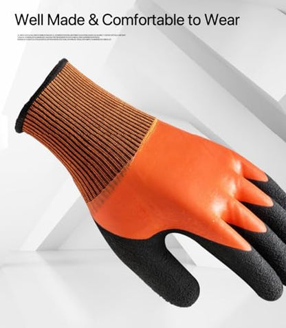 Women Men Waterproof Fishing Gloves,Anti-Slip Catch Fish Gloves,Puncture Proof Fishing Gloves for Handling,Catching,Cleaning - color: Orange
