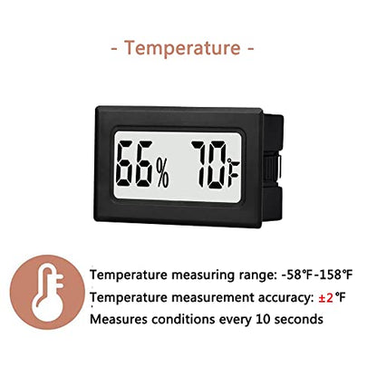 6 Pack Mini Small Digital Hygrometer Thermometer Indoor Temperature and Humidity Meter Gauge with Temp Humidity Sensor Monitor Fahrenheit (℉) for Jars,Home,Room