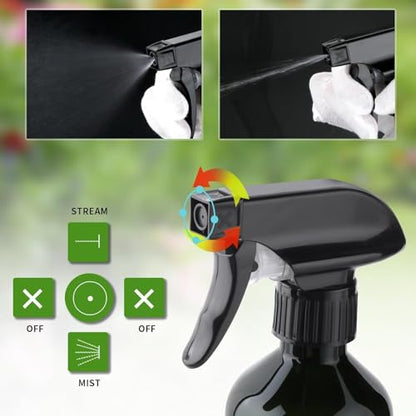Arkeiliy 2-Pack Leakproof Spray Bottles (300ml/10oz) - Adjustable Nozzle for Fine Mist & Jet Stream | Premium Refillable Plastic Bottles for Hair Styling, Plant Misting, Cleaning Solutions (C+B) - color: C+B