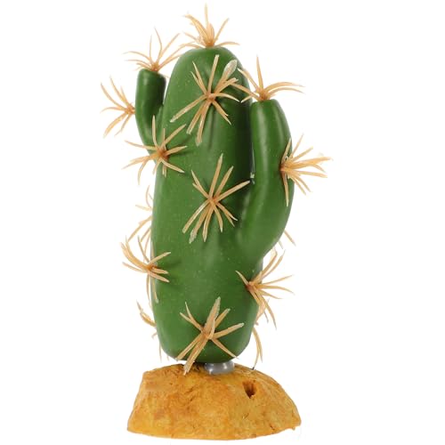 Kisangel Reptile Habitat Artificial Plant Decor Safe Plastic Resin Simulation Cactus for Terrarium Tank Decoration Water-Resistant Lifelike Reptile Terrarium Plants Ornament for Lizards