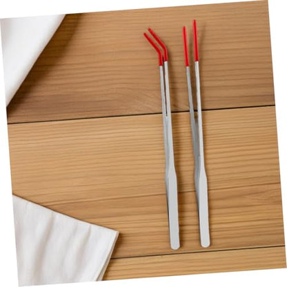 2pcs Straight Curved Tongs for Flexible Handling Safe Distance Feeding for Lizards Snakes and Aquarium Plants