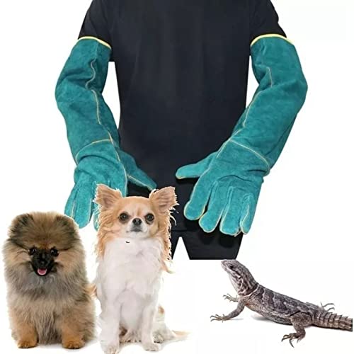 23 Inch Pet Bite Resistant Gloves, Extra Long Thickened Welding Gloves, PU Protective Gloves for Pet Training, Feeding, Welding, Weight Lifting and More