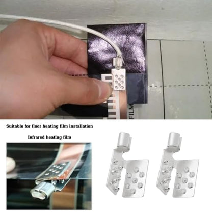 10pcs Crimp Connectors Mounting Clamps Infrared Heating Foil Crimp Press Flat Connector Clamps for Installing Infrared Carbon Heating Foil Heating Fabric