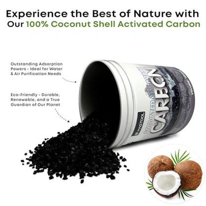MagTool Aquarium Activated Carbon, Natural Coconut Shell Activated Charcoal for Freshwater, Planted, and Reef Tanks – Removes Odors, Discoloration & Impurities(1000ml with Fine Mesh Bag)