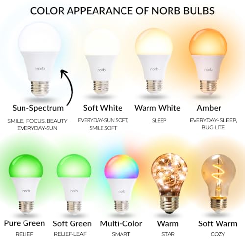 NorbSMILE PAR30 Full Spectrum Light Bulb | CA Energy Compliant Long Neck LED Bulb & 10W 800 Lumens | 5000K Daylight White, CRI 96+ & Dimmable | Supports Energy, Mood & Circadian Rhythm | US Patented - style: Smile 10W PAR30 (1 Pack)