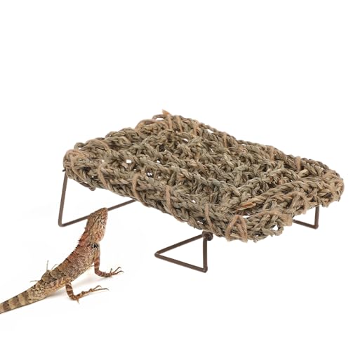 Abaodam Bearded Dragon Hammock: Lizard Hammock Swing Bedding Mat Reptile Basking Platform Bed Habitat for Bearded Dragon Lounger