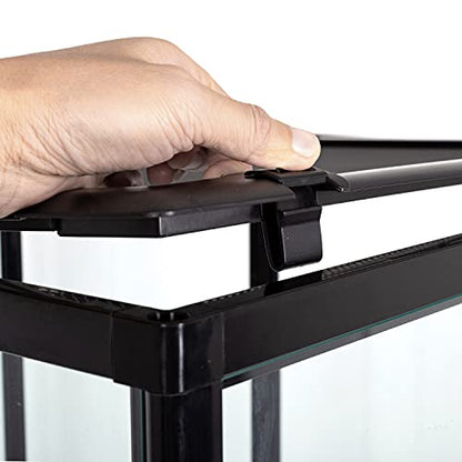 REPTI ZOO Amphibian Habitat Tank 10 Gallon, Full Vision Glass Reptile Terrarium 12" x 12" x 18", Vertical Reptile Tank with Deep Base & Top Screen Ventilation