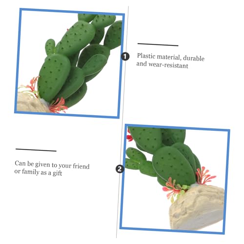 Healifty Artificial Plastic Cactus Plant for Aquarium Fish Tank Decoration Injection Molded Simulation Succulent Fade Resistant Vivid Landscape Ornament for Reptile Terrarium and Home Decor
