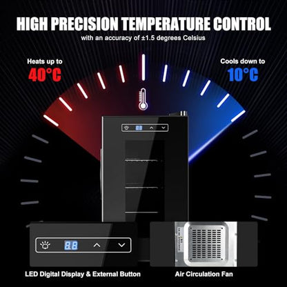 GOYOJO Reptile Egg Incubator 23L Small Digital Lab Incubator Cooling and Heating 10−40°C Precise Temperature Control for Turtle Lizard Gecko Snake Reptiles Hatching with UV-Resistant Glass Door