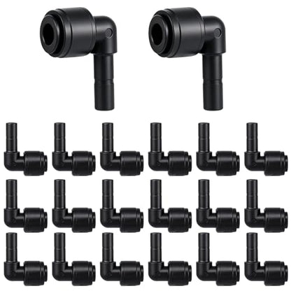 20 Pack 1/4" Push to Connect Fittings Elbow Connectors,Reptile Mister System 1/4" Quick Connect Fittings,Reptile Mister Fittings for Aquarium,Vivarium,Irrigation System - size: 20 Pack 1/4" Elbow -A