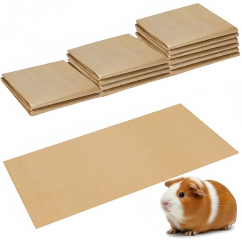 AmazingSpark 12 Pcs 49.2" x 25.6" Disposable Guinea Pig Cage Liners 4 x 2 ft Cage Disposable Bottom Waterproof Kraft Paper Liner Bag for Guinea Pigs Bedding Small Animal Pet Supplies