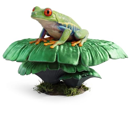 Mushroom Reptile Ledge| Tree Frog Terrarium Tank Accessories, Crested Gecko Tank Accessories, Frog Habitats, Fish Tank Decor| Terrarium Plants Decor from Daughter| No Suction Cups - color: Green