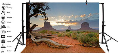 Leyiyi 7x5ft Monument Valley Photography Background American National Park Navajo Tribal Park Cowboy Western Desert Weathering Rock Warship Landmark Film Backdrop Polyester Terrarium Background - color: Desert2, size: 7x5ft-P