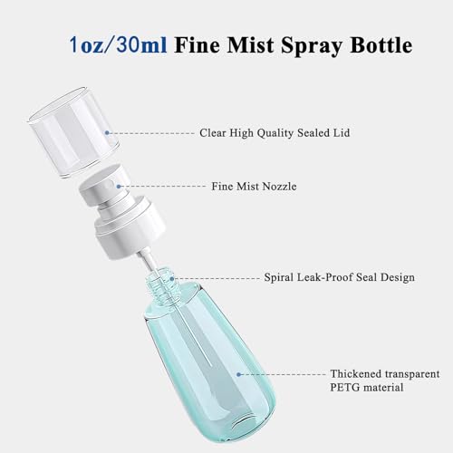 3 Pack Small Spray Bottle 1 oz/30ml Travel Size Fine Mist Mini Empty Spray Bottles - Leak Proof - for Toners, Perfume, Face & Hair Mist (3 color)