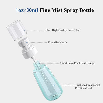3 Pack Small Spray Bottle 1 oz/30ml Travel Size Fine Mist Mini Empty Spray Bottles - Leak Proof - for Toners, Perfume, Face & Hair Mist (3 color)