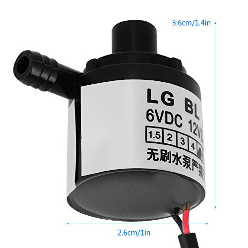Haofy Mini Submersible Water Pump 30dB Quiet for Aquarium Fish Tank 2.5m Lift Head with 5W Brushless Motor for Small Hydroponics System and Office Fountain