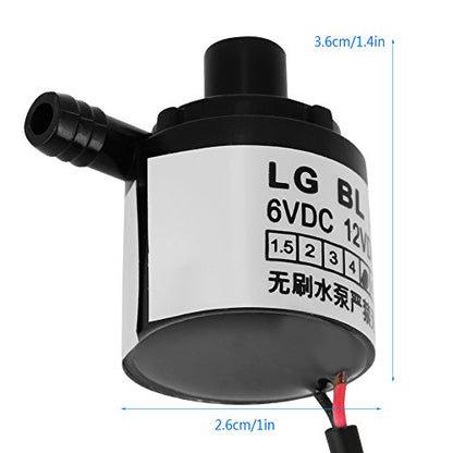 Haofy Mini Submersible Water Pump 30dB Quiet for Aquarium Fish Tank 2.5m Lift Head with 5W Brushless Motor for Small Hydroponics System and Office Fountain