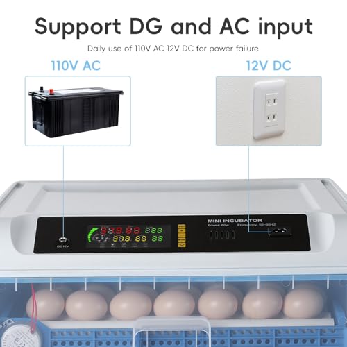120 Egg Incubator with Automatic Egg Turner and Digital Control - Poultry Hatcher for Chicken, Duck, Quail Eggs - Ideal for Home, Farm, Educational Use